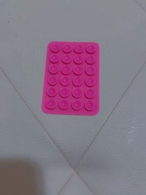 Pink Suction Phone Grip Pad — Secure No-Glue Grip